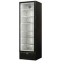 Schmick 398L beverage refrigerator - black, heated glass door, left hinge, single zone - SK422L-B-HD