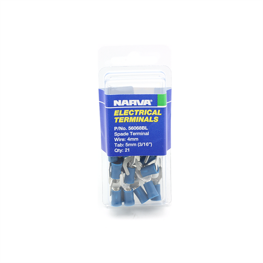 Narva Spade Terminal 5mm Flared Vinyl Insulated 21 Pack Blue - SuperSaverAU - view 1