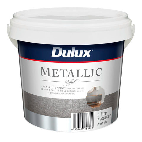 Dulux Metallic Effect Paint 1L Water Based Silver Interior Finish - SuperSaverAU - view 1