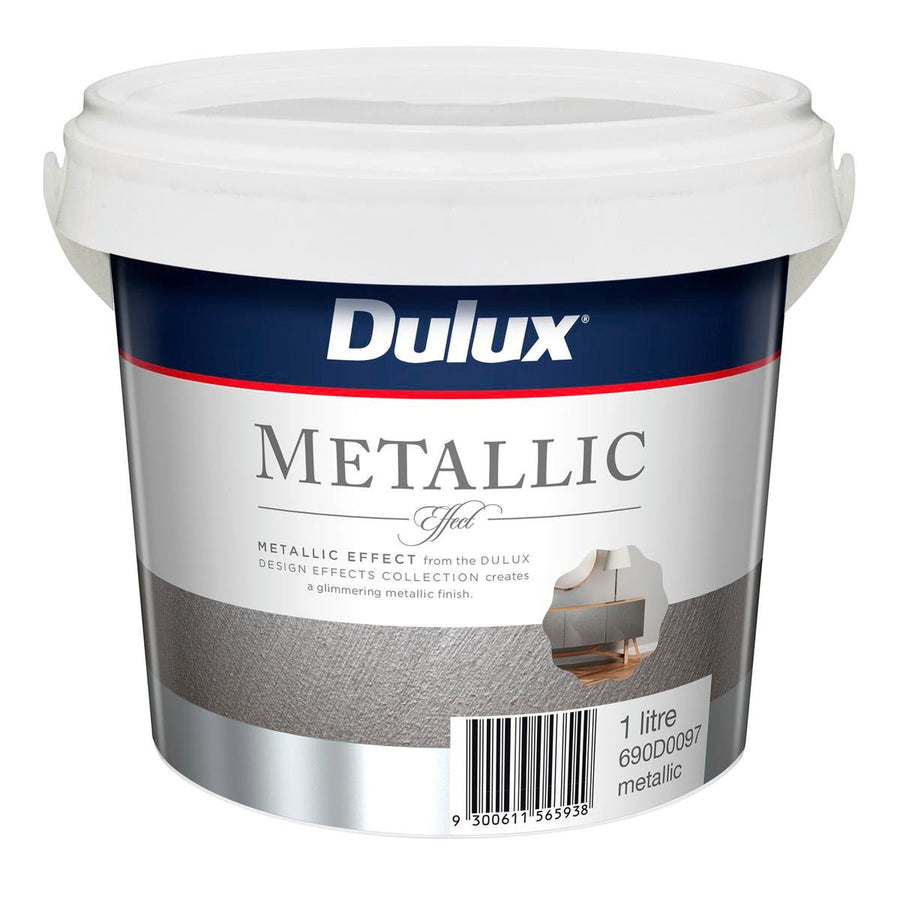 Dulux Metallic Effect Paint 1L Water Based Silver Interior Finish - SuperSaverAU - view 1