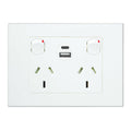 Hpm White Vivo Double Powerpoint - 2 Outlets - 15W USB Charger - Compact Design - SuperSaverAU - view 1