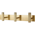 Adoored 4 Hook Brass Knurled Decorative Steel Hook Rack