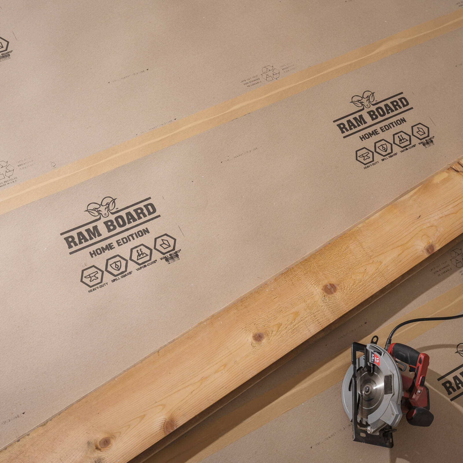 Ramboard Home Edition 915mm x 15.24m Brown Recycled Fibre Temporary Floor Protection, Indoor