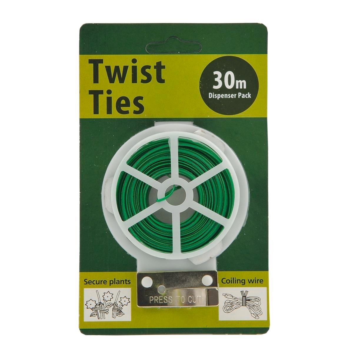 Jack Twist Ties - 30m Light Duty PVC - Green - Flexible - Gentle on Plants - SuperSaverAU - view 1