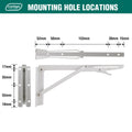 Carinya Folding Spring Loaded Bracket 315x145mm White Steel Durable - SuperSaverAU - view 5
