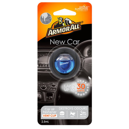 ArmorAll Membrane Clip Car Air Freshener New Car - 1 Pack - 76.2mm x 191mm - Odour Elimination