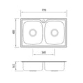 Oliveri Endeavour Double Bowl Topmount Sink - Polished Stainless Steel, No Drainer - EE64-1TH