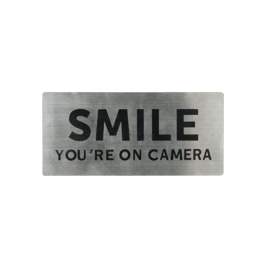Sandleford Stainless Steel Smile You're on Camera Sign 140 x 65mm - Weather-Resistant - SuperSaverAU - view 1