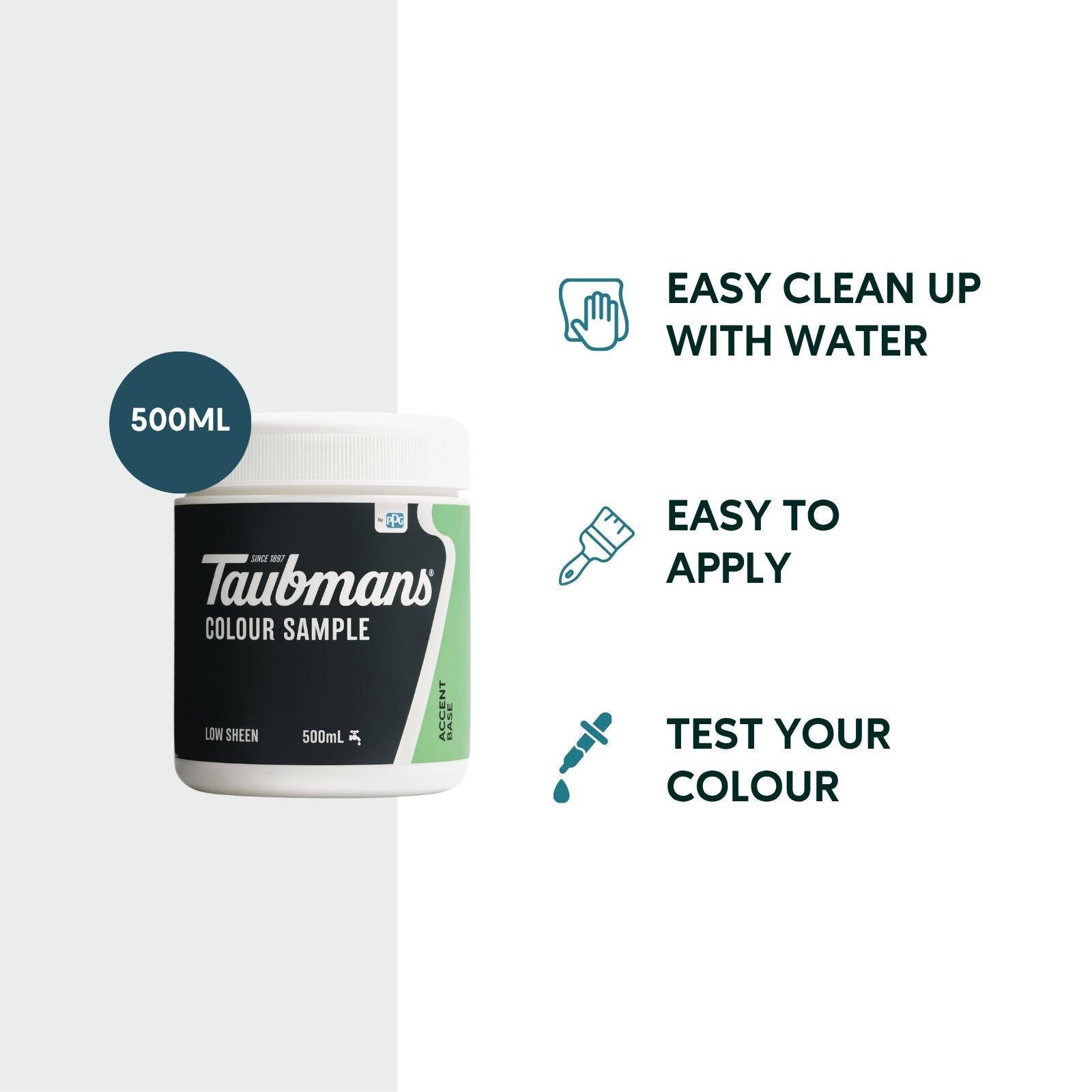 Taubmans Sample Pot 500ml Accent Water Based Acrylic