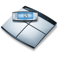 Beurer Diagnostic Bathroom Scale - Silver - Body Fat, Water, Muscle and Bone Mass Readings - BF105