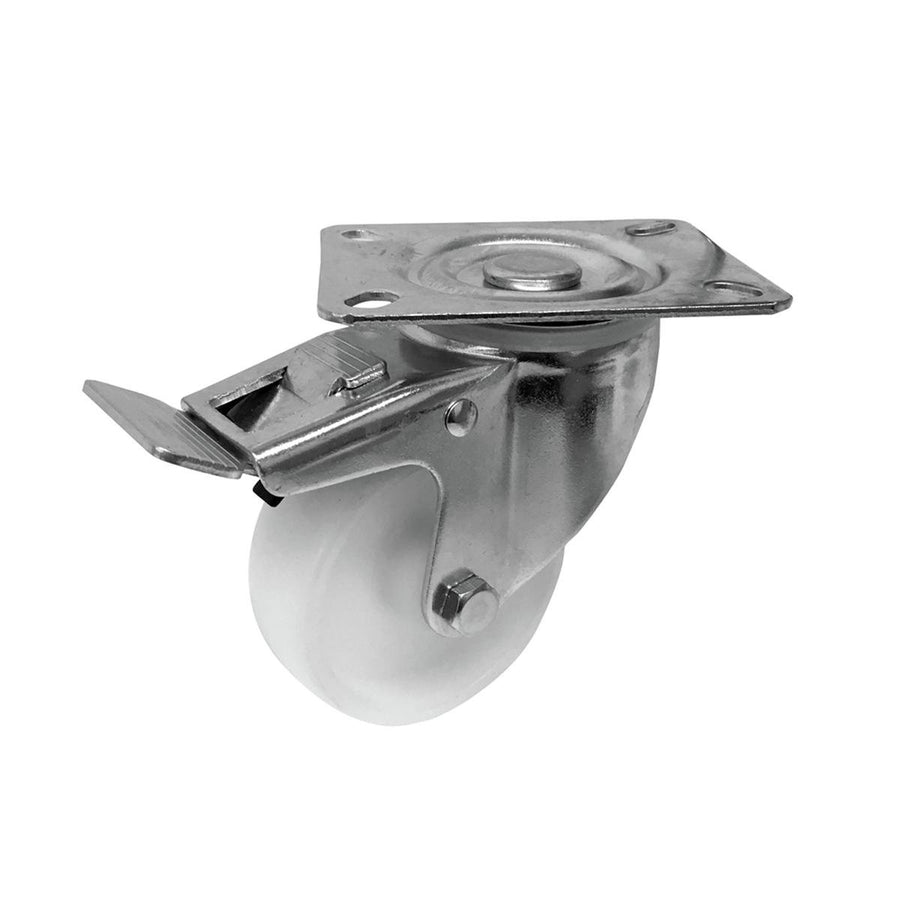 Move It 80mm Polypropylene Swivel Plate Castor with Brake 120kg - SuperSaverAU - view 1