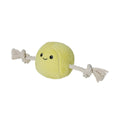Happy Tails Tennis Ball Plush Toy - Interactive Dog Toy - 120mm x 320mm - Squeaker & Tug Rope - SuperSaverAU - view 2