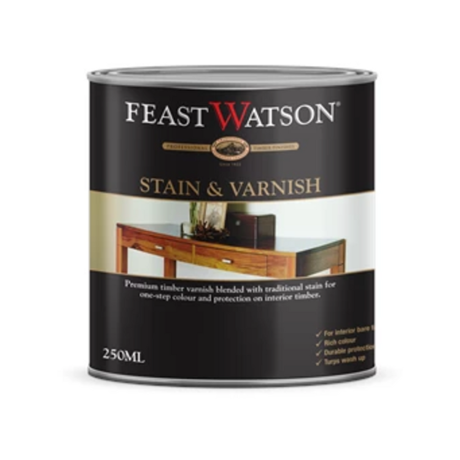 Feast Watson 250ml Gloss Aged Teak Stain and Varnish Oil Based