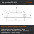 Lemaar D Pull - 200 x 50 x 1.5mm - 304 Stainless Steel - DDA Compliant - SuperSaverAU - view 5