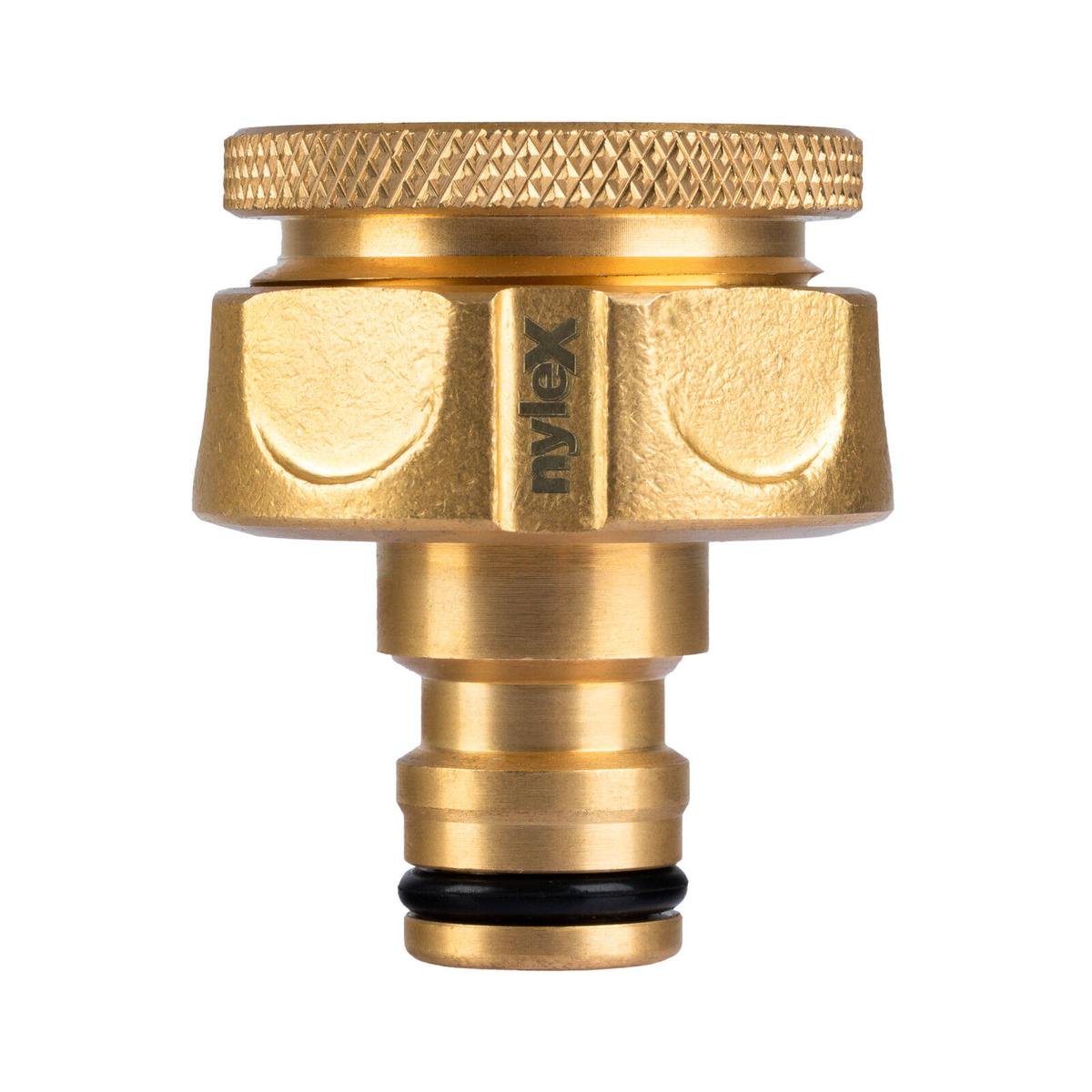 Nylex 12mm Brass Tap Adaptor - Solid Brass - Watertight Connection - 3 Year Guarantee - SuperSaverAU - view 1