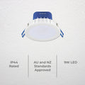 Deta 9W Tri Colour Dimmable LED Downlight - IP44 - 110mm - White & Blue - SuperSaverAU - view 3