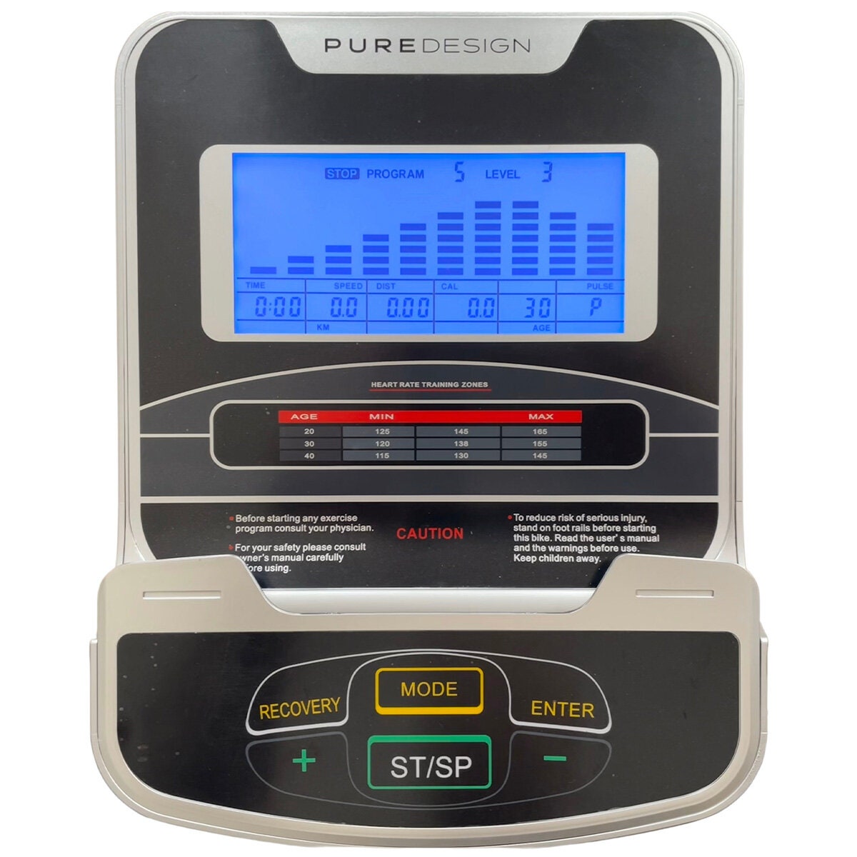 Pure Design UB7P Programmable Magnetic Upright Bike - 24 Resistance Levels - 24 Training Programs - PD-UB7P