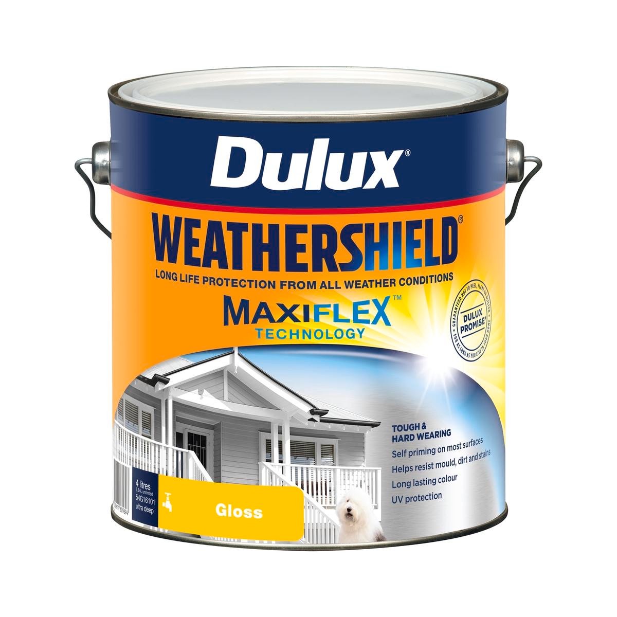 Dulux Weathershield Ultra Deep Gloss Exterior Paint 4L - 4L - Self-Priming - SuperSaverAU - view 1