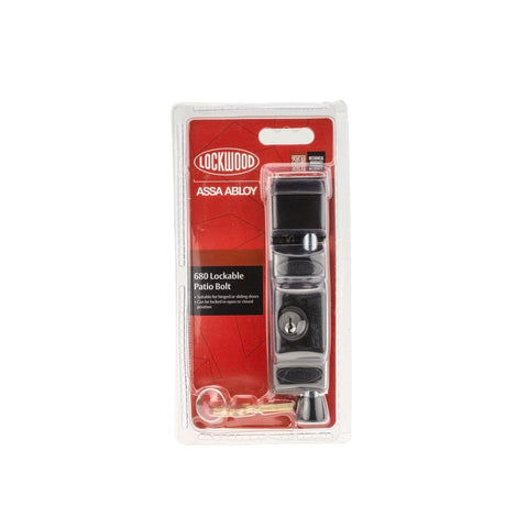 Lockwood Black 680 Patio Bolt - Zinc Alloy - 33mm - Heavy Duty Security - SuperSaverAU - view 1