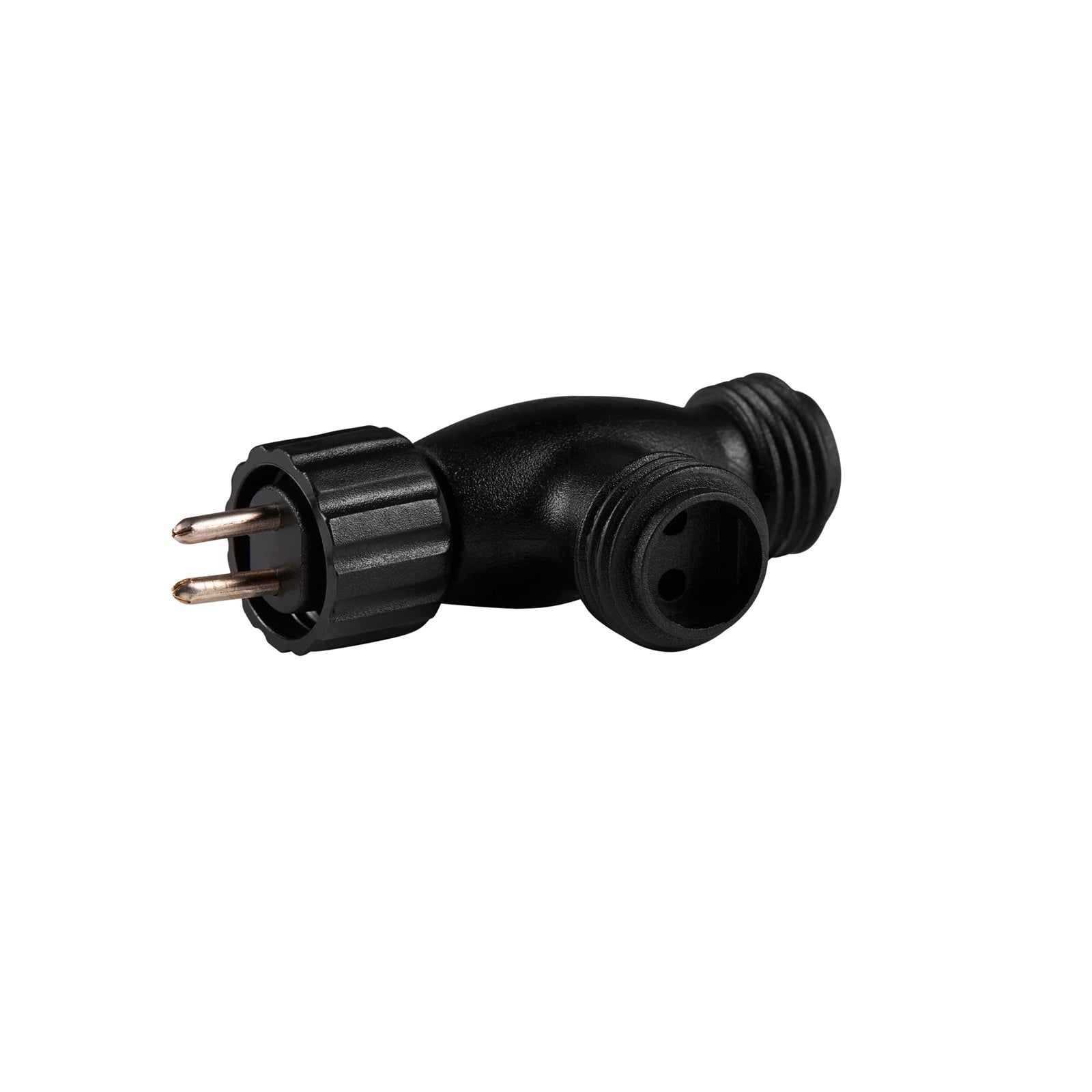 Elluminate Garden Light T-Piece Connector, 12V Low Voltage, Black, Weather Resistant Outdoor 21EC003