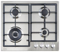 Brohn 60cm Stainless Steel Gas Cooktop - 4 Burners, Defendi Burners, Triple Crown Wok Burner - BRGC6001SS