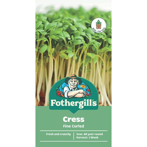 Mr Fothergill's Fine Curled Cress Seeds - Quick-Growing Salad Green for Sun or Shade