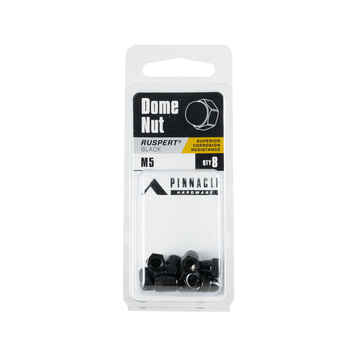 Pinnacle M5 Black Ruspert Dome Nut 8 Pack - 0.8mm Thread Pitch - Corrosion Resistant - SuperSaverAU - view 2