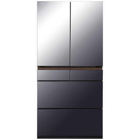Hitachi 670L French Door Fridge - Mauve Grey Glass, Vacuum Compartment, Made in Japan - R-GW670TAXM