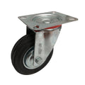 Move It 100mm Black Rubber Swivel Plate Castor, Indoor, 70kg