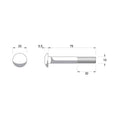 Zenith M10 x 75mm Hot Dipped Galvanised Black Cup Head Bolts & Nuts - 2 Pack - Durable Fastening Solutions - SuperSaverAU - view 2