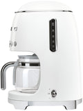 Smeg 50s Retro Style Drip Filter Coffee Machine - 1.25L Carafe, Keep Warm Mode, White - DCF02WHAU