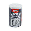 GRUNT 34L White Large Kitchen Tidy Bags, Pack of 50, with Handles