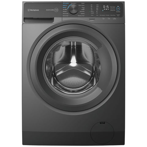 Westinghouse EasyCare 700 10kg Front Load Washing Machine - Grey, 5 Star Energy, Plus Hygiene - WWF1044M7SAS