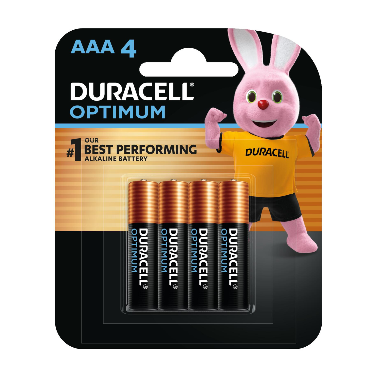 Duracell Optimum AAA Alkaline Batteries 1.5V 4 Pack, 150% Extra Power