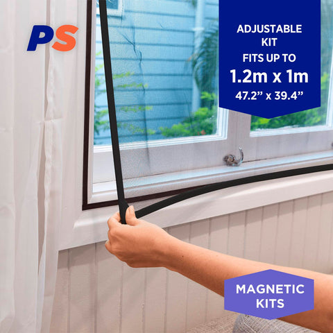 Permastik 1.2 x 1m Black Fibreglass Magnetic Insect Screen Kit