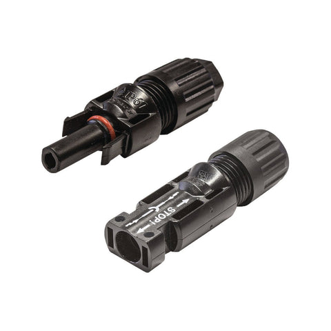 Kt Solar MC4 Connectors Twin Pack KT70774 - 1 Male & 1 Female - 12-48V - Black - SuperSaverAU - view 1