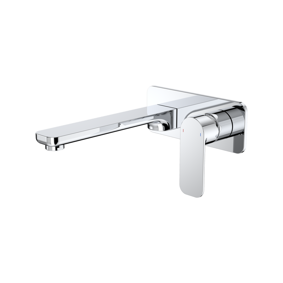 Caroma Chrome Luna Wall Basin Bath Mixer - Lead Free Brass - 180mm x 122mm x 210mm - Easy Clean Aerator - SuperSaverAU - view 1