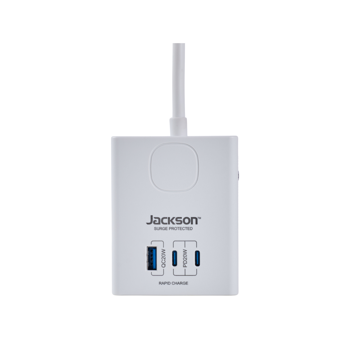 Jackson 3 Outlet Power Cube - 2 PD 20W USB-C & 1 USB-A - 1.2m Lead - White - SuperSaverAU - view 2