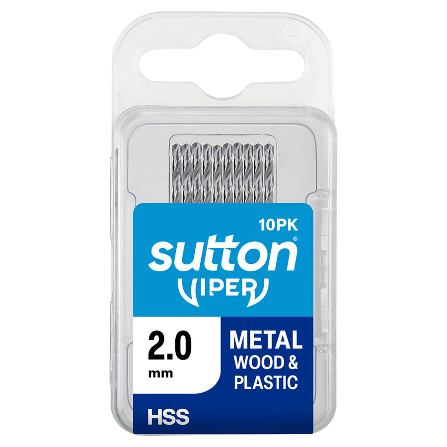 Sutton Tools 2.0mm Viper Metric Drill Bit M2 HSS 118° Point - 10 Pack
