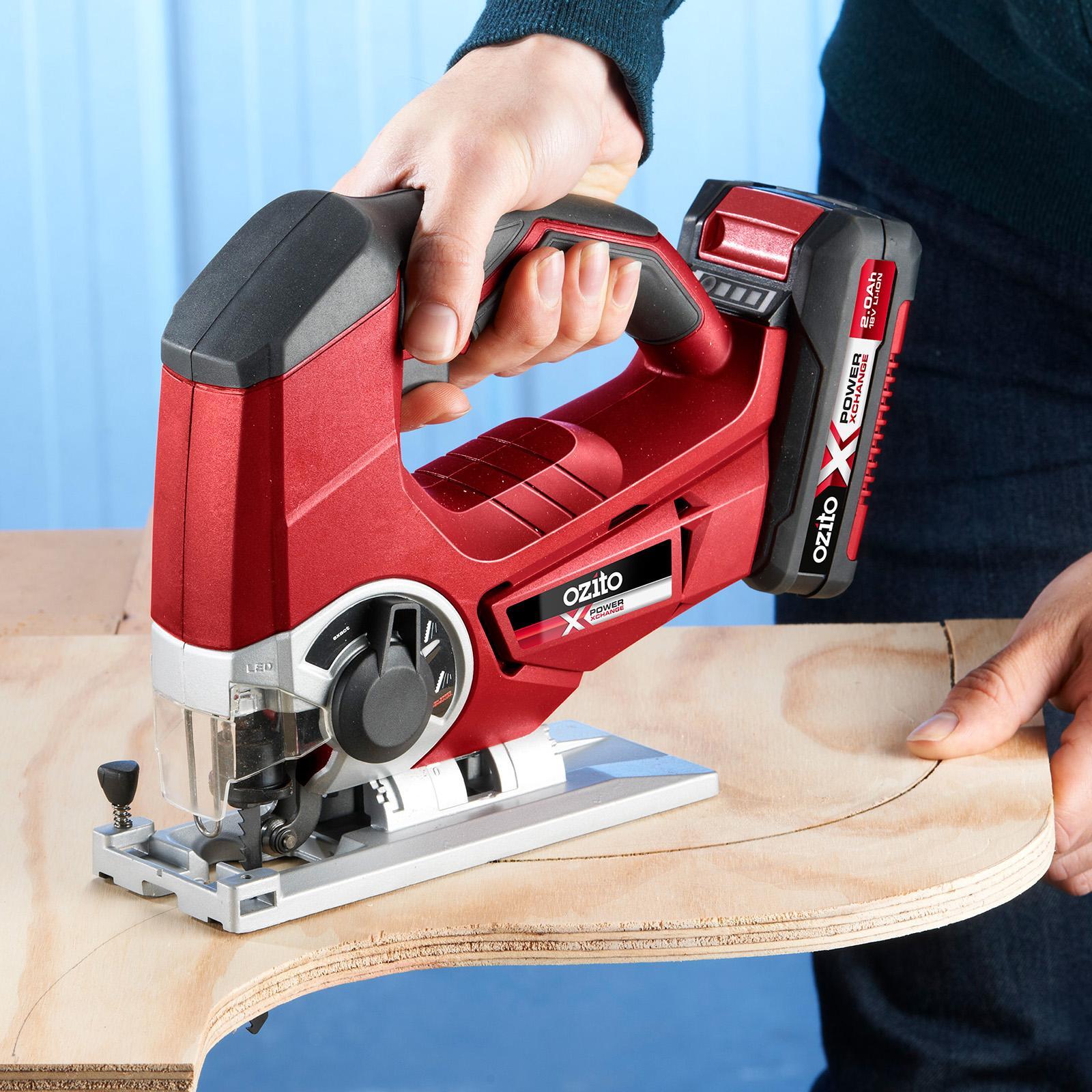 Ozito PXC 18V Cordless Jigsaw PXJSS-600 - Skin Only, 45 Degree Bevel, 2400 SPM, 25mm Stroke