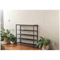 L.T. Williams 5-Tier Shoe Storage - Rustic Brown Top Shelf - Black Steel Frame - 9768