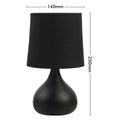Verve Design Black Dala Table Lamp - Ceramic - 140mm x 250mm - In-line Switch - SuperSaverAU - view 5