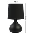 Verve Design Black Ceramic Dala Table Lamp - 40W E14 Drum Shade