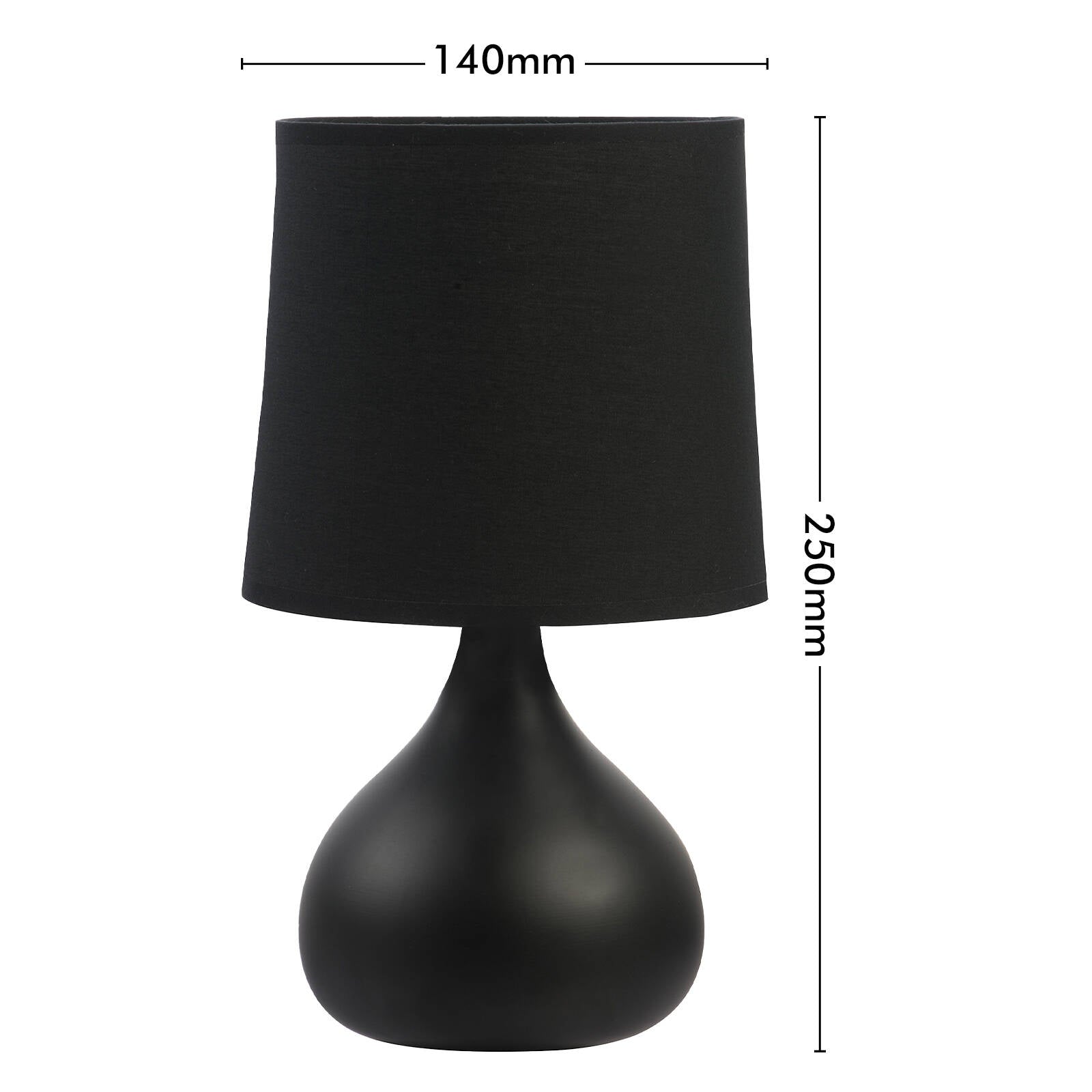 Verve Design Black Ceramic Dala Table Lamp - 40W E14 Drum Shade