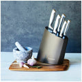 Stanley Rogers Modern Steel 6 Piece Knife Block Set - Metallic Mocha Finish Block - 41418