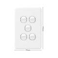 Deta X6 White Five Vertical Switch - 5 Gang - Polycarbonate - Durable - SuperSaverAU - view 4