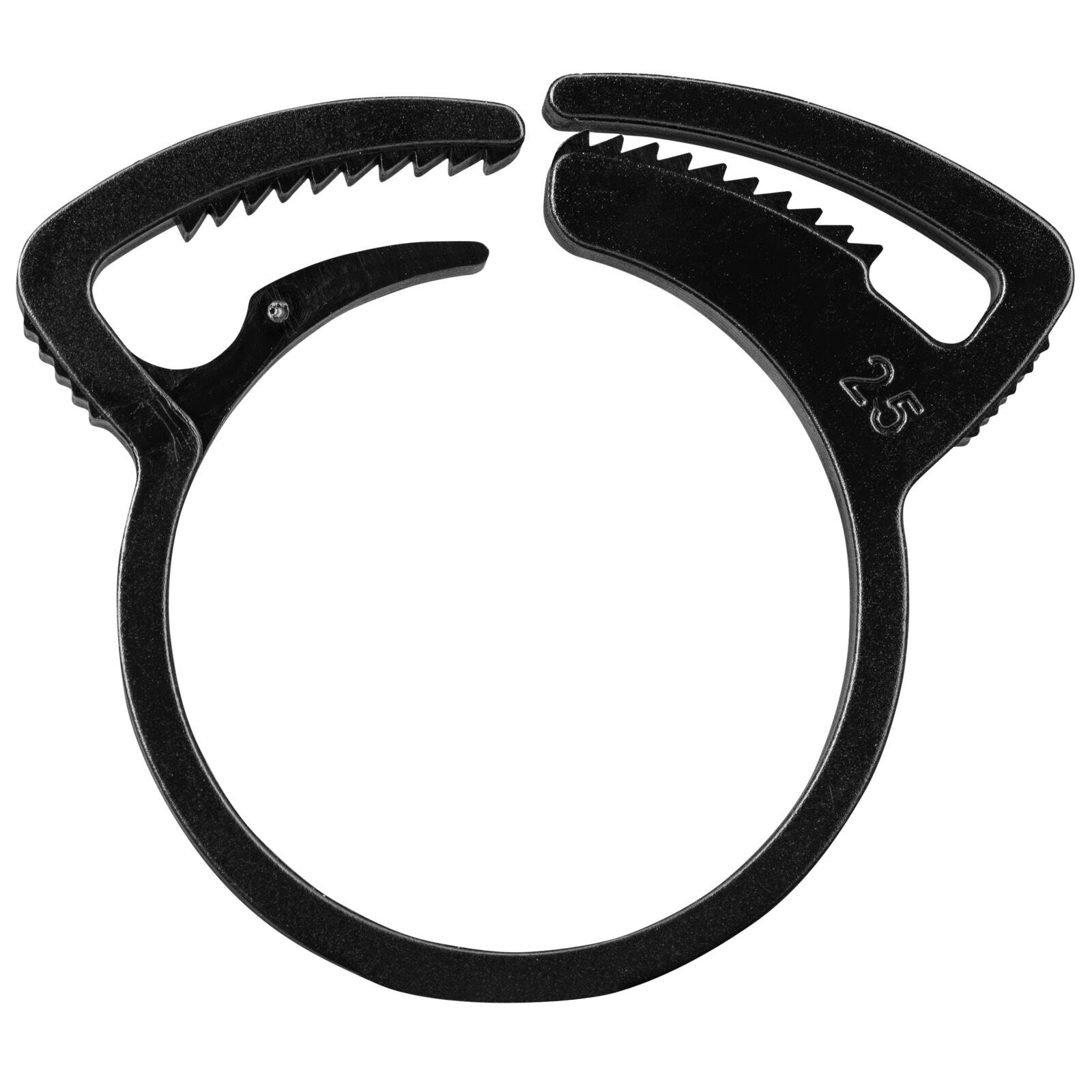 Pope 25mm Poly Ratchet Clamp - Black Tube Clamp for Barbed Fittings