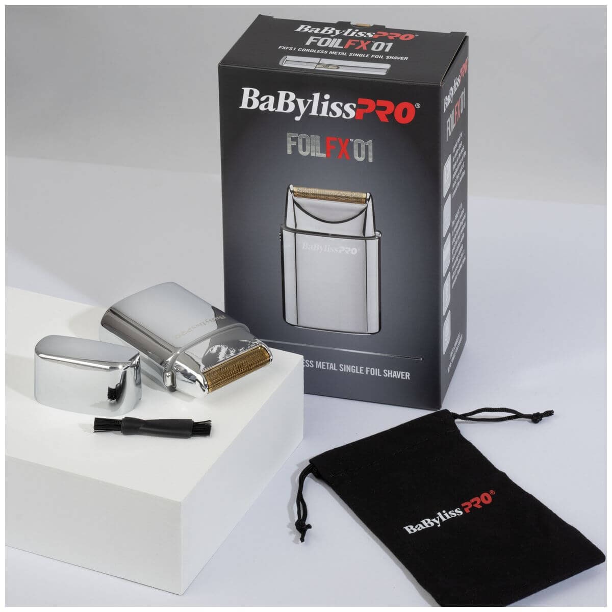 BaBylissPRO Single Foil Shaver - Silver - Hypoallergenic Gold Foil, Cordless, Metal Housing - 900895