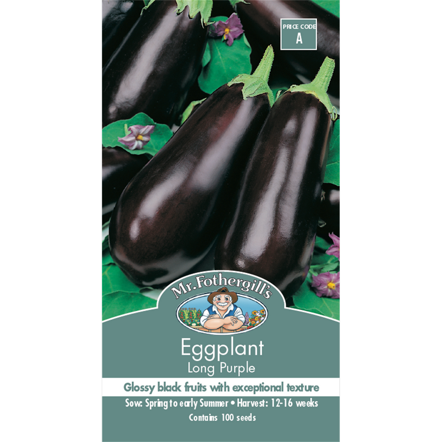 Mr Fothergill Long Purple Eggplant Seeds 16 Weeks Rich Flavor - SuperSaverAU - view 1