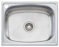 Oliveri 45L single bowl laundry tub - Polished stainless steel with left-hand tap hole - TI45LTH
